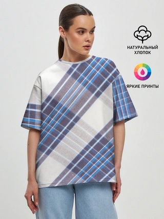 Женская футболка оверсайз / Шотландка | Scottish | Tartan (Z)