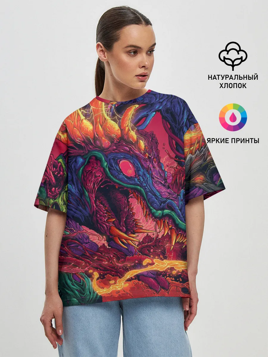 Женская футболка оверсайз / HYPER BEAST | СКОРОСТНОЙ ЗВЕРЬ