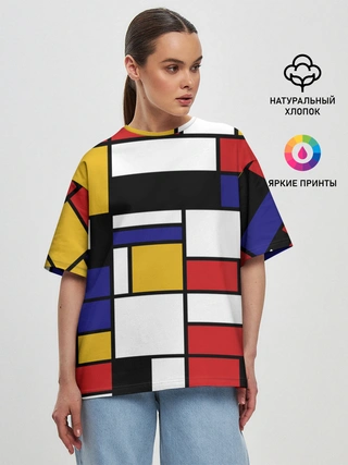 Женская футболка оверсайз / Color blocking