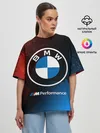 Женская футболка оверсайз / BMW - Снежный