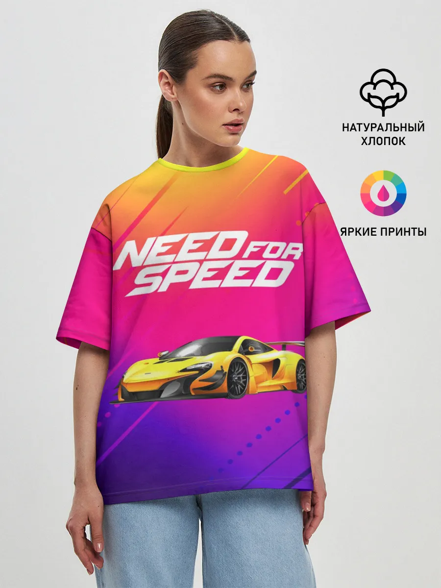 Женская футболка оверсайз / NEED FO SPEED