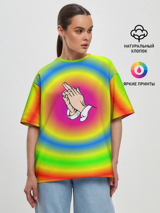 Женская футболка оверсайз / bright print