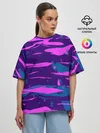 Женская футболка оверсайз / CYBERSTYLE NEON CAMOUFLAGE