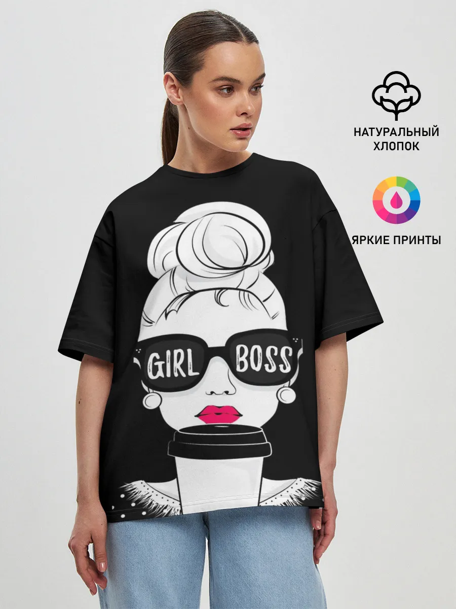 Женская футболка оверсайз / Girl Boss