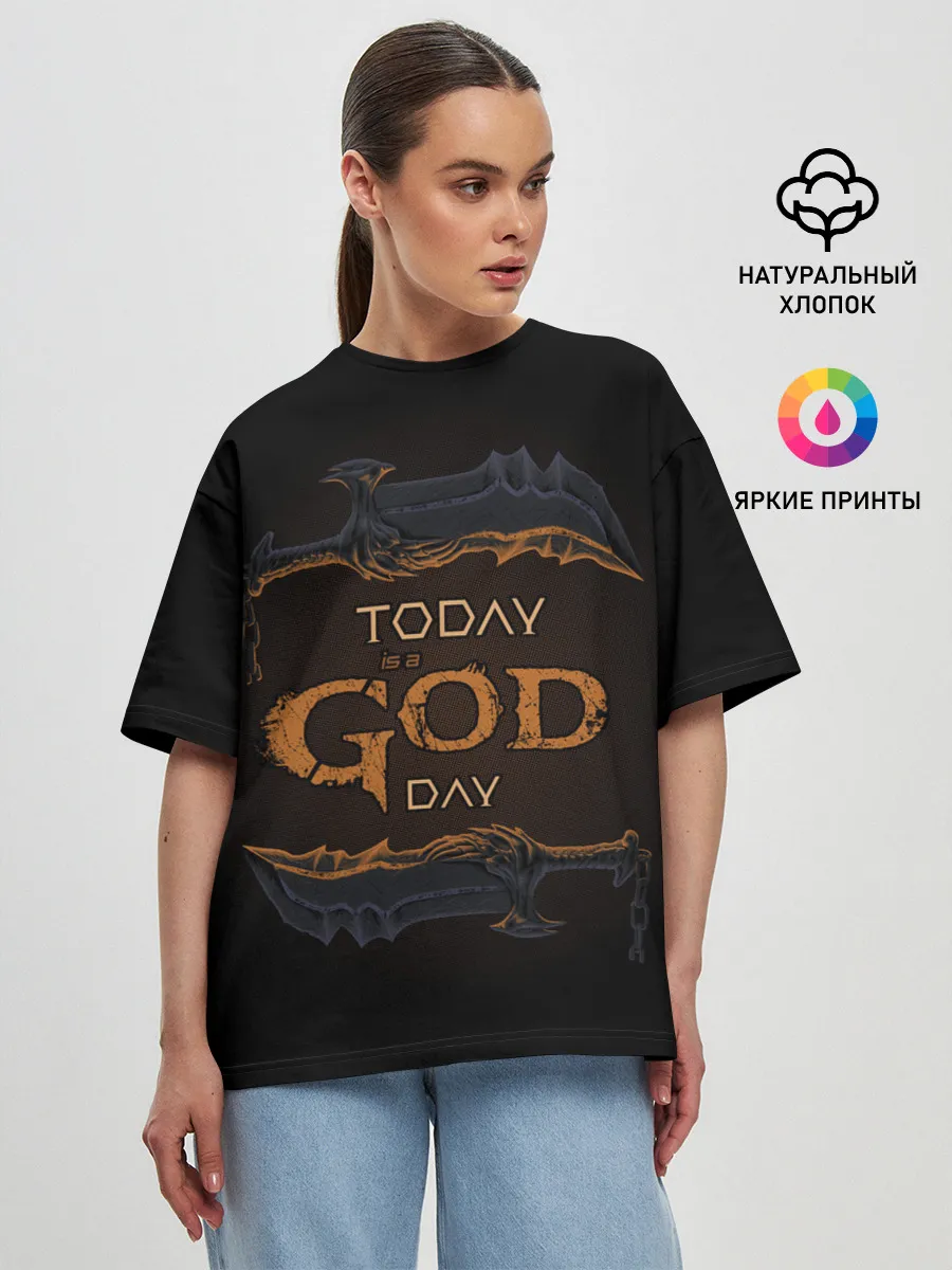 Женская футболка оверсайз / God day | GOW