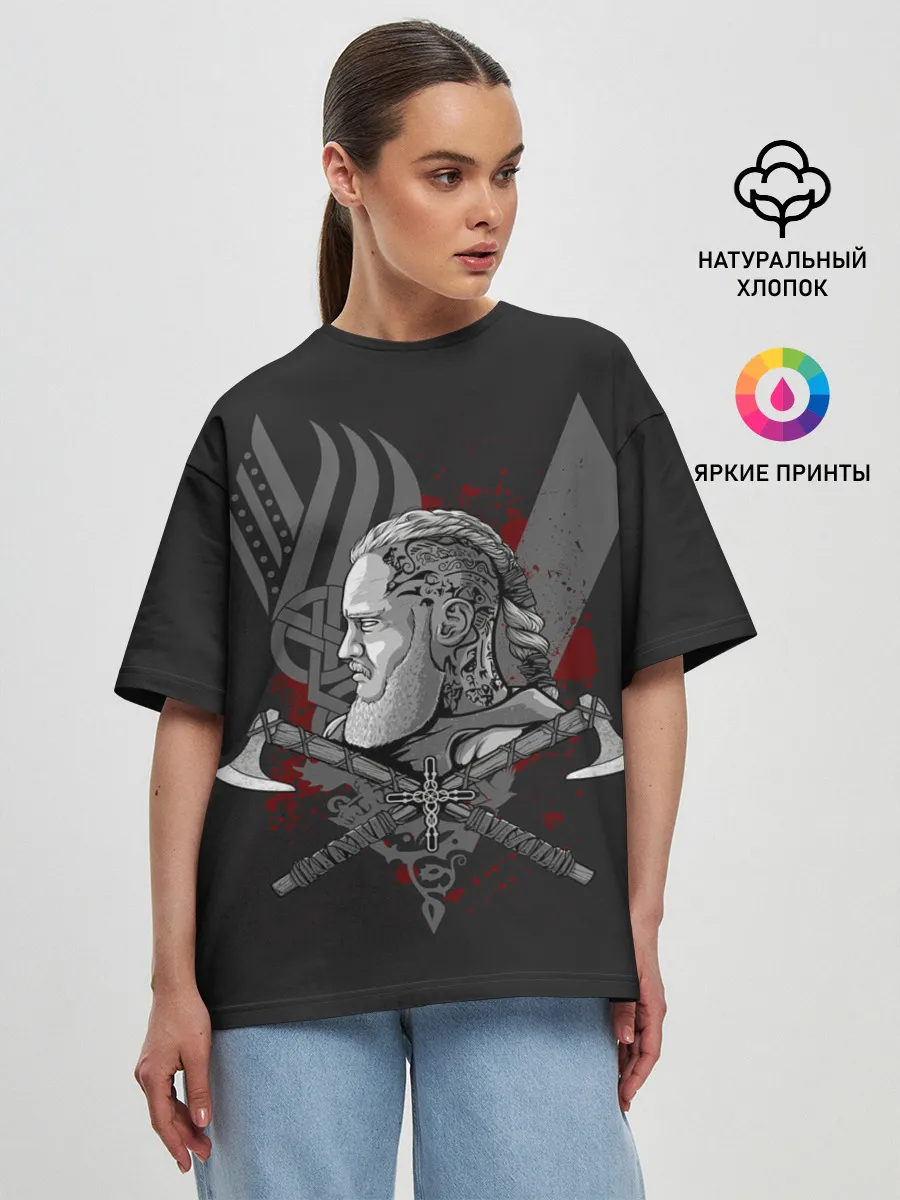 Женская футболка оверсайз / Vikings Art