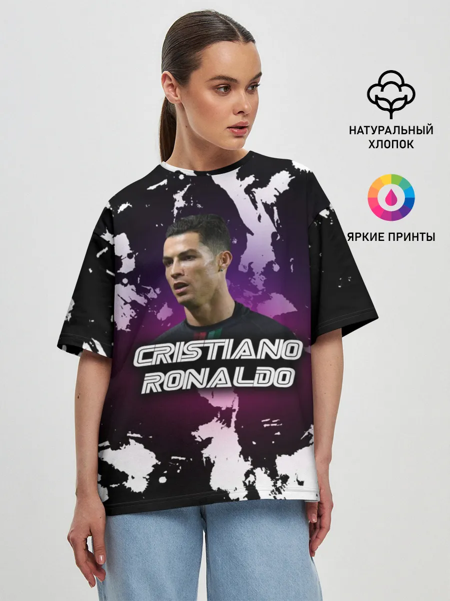 Женская футболка оверсайз / Cristiano Ronaldo