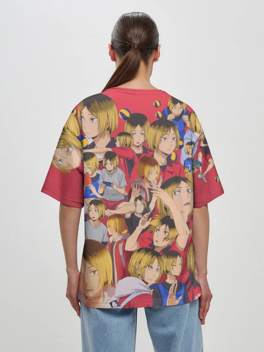 Женская футболка оверсайз / Kozume Kenma Pattern Color