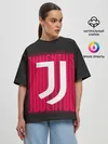 Женская футболка оверсайз / JUVENTUS / ЮВЕНТУС / НЕОН