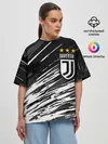 Женская футболка оверсайз / JUVENTUS / ЮВЕНТУС / БРЫЗГИ