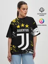 Женская футболка оверсайз / JUVENTUS / ЮВЕНТУС / КРАСКА