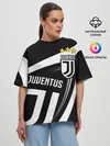 Женская футболка оверсайз / JUVENTUS / ЮВЕНТУС / ПОЛОСЫ