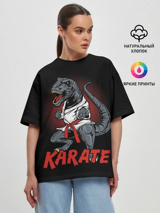 Женская футболка оверсайз / KARATE T-REX