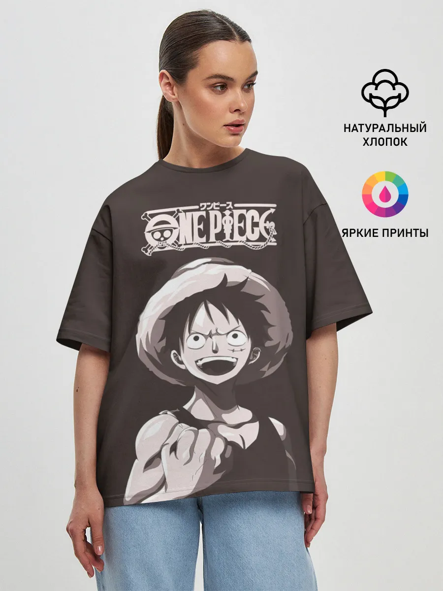 Женская футболка оверсайз / One Piece | Манки Д. Луффи