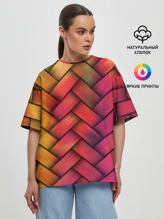 Женская футболка оверсайз / Colorful weave