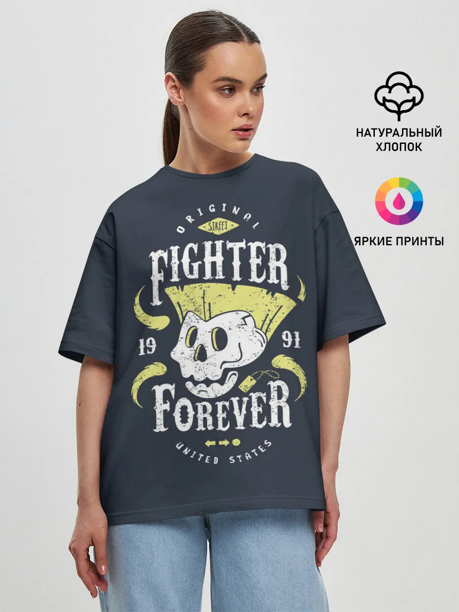 Женская футболка оверсайз / Fighter forever