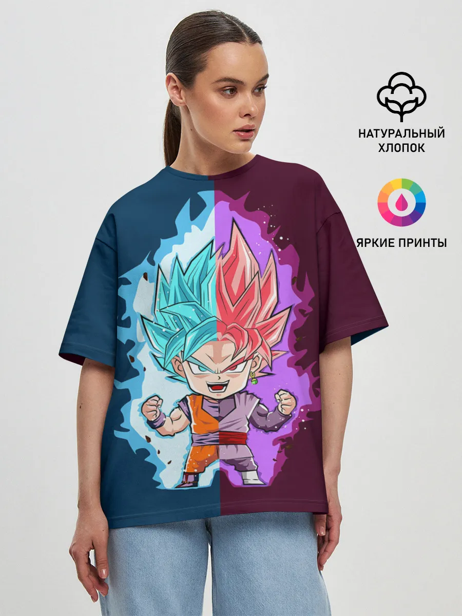 Женская футболка оверсайз / Vegeta power