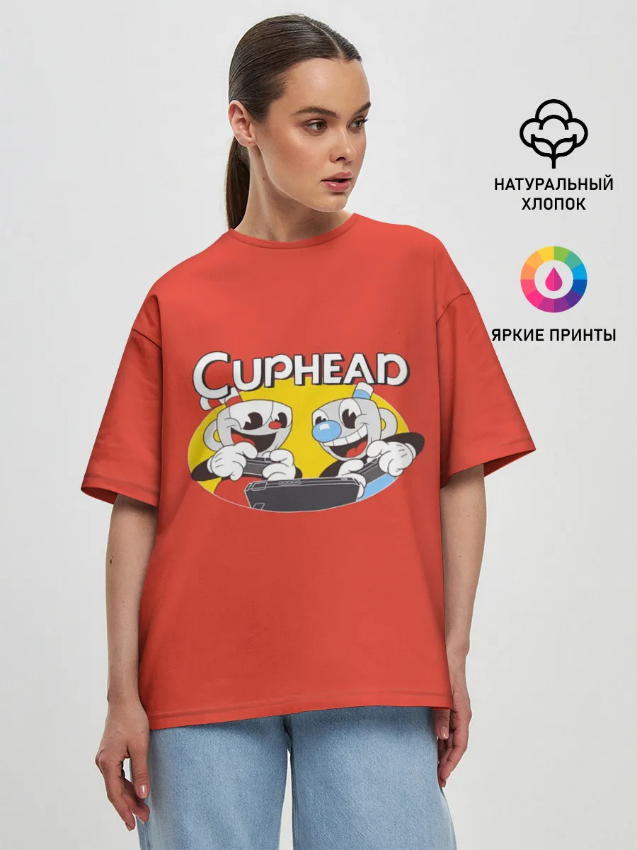 Женская футболка оверсайз / Cuphead