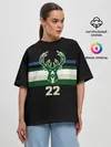 Женская футболка оверсайз / Milwaukee Bucks форма. Крис Миддлтон