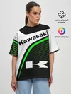 Женская футболка оверсайз / KAWASAKI / КАВАСАКИ / SPORT