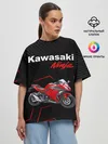 Женская футболка оверсайз / KAWASAKI NINJA / КАВАСАКИ