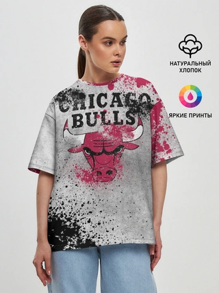 Женская футболка оверсайз / CHICAGO BULLS [8]