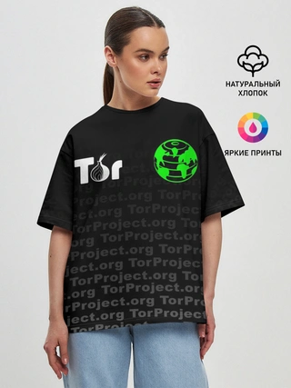 Женская футболка оверсайз / ТОР / TOR PROJECT BROWSER