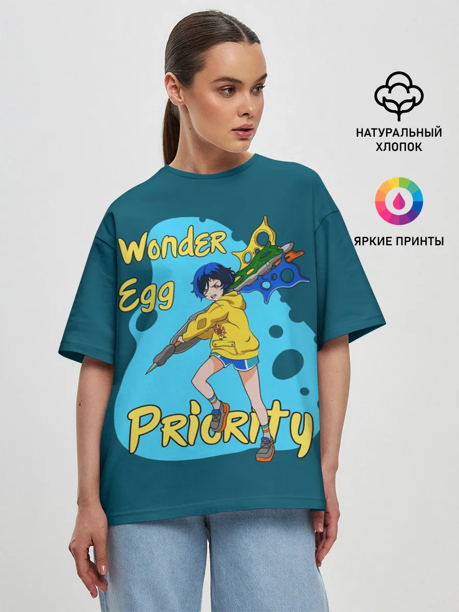 Женская футболка оверсайз / Wonder Egg Priority