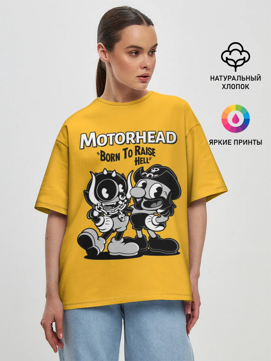 Женская футболка оверсайз / Motorhead x Cuphead