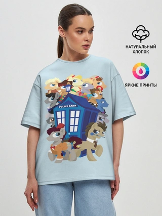 Женская футболка оверсайз / My little pony x Doctor Who