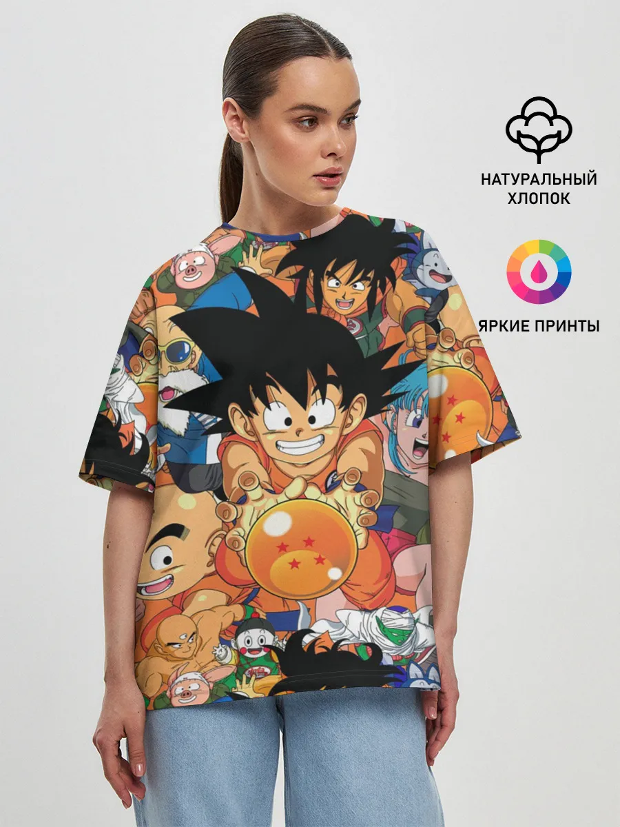 Женская футболка оверсайз / Dragon Ball (главные герои)