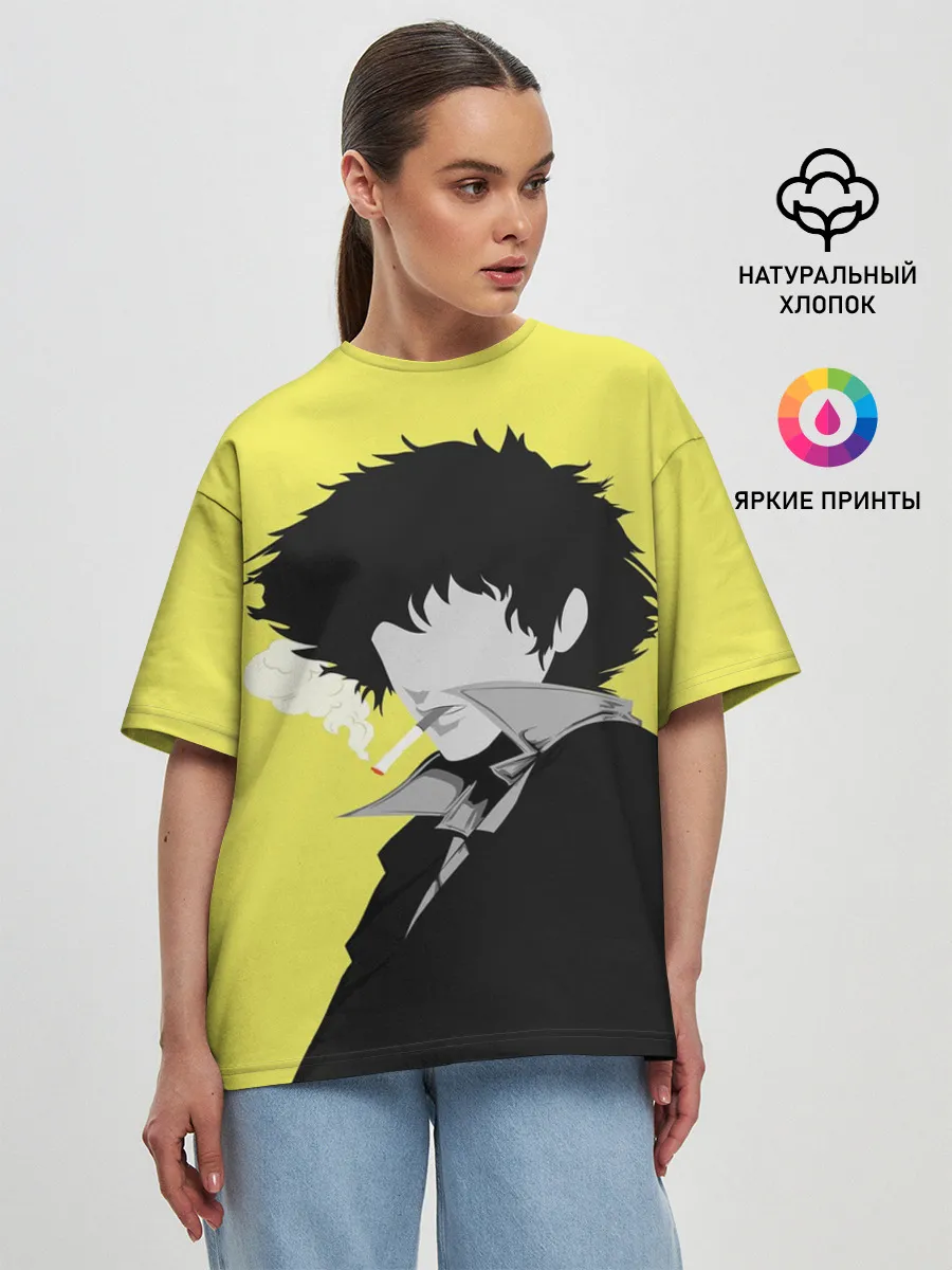 Женская футболка оверсайз / Cowboy Bebop. Спайк Шпигель