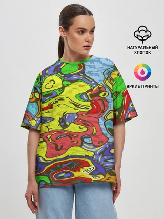 Женская футболка оверсайз / Multicolored