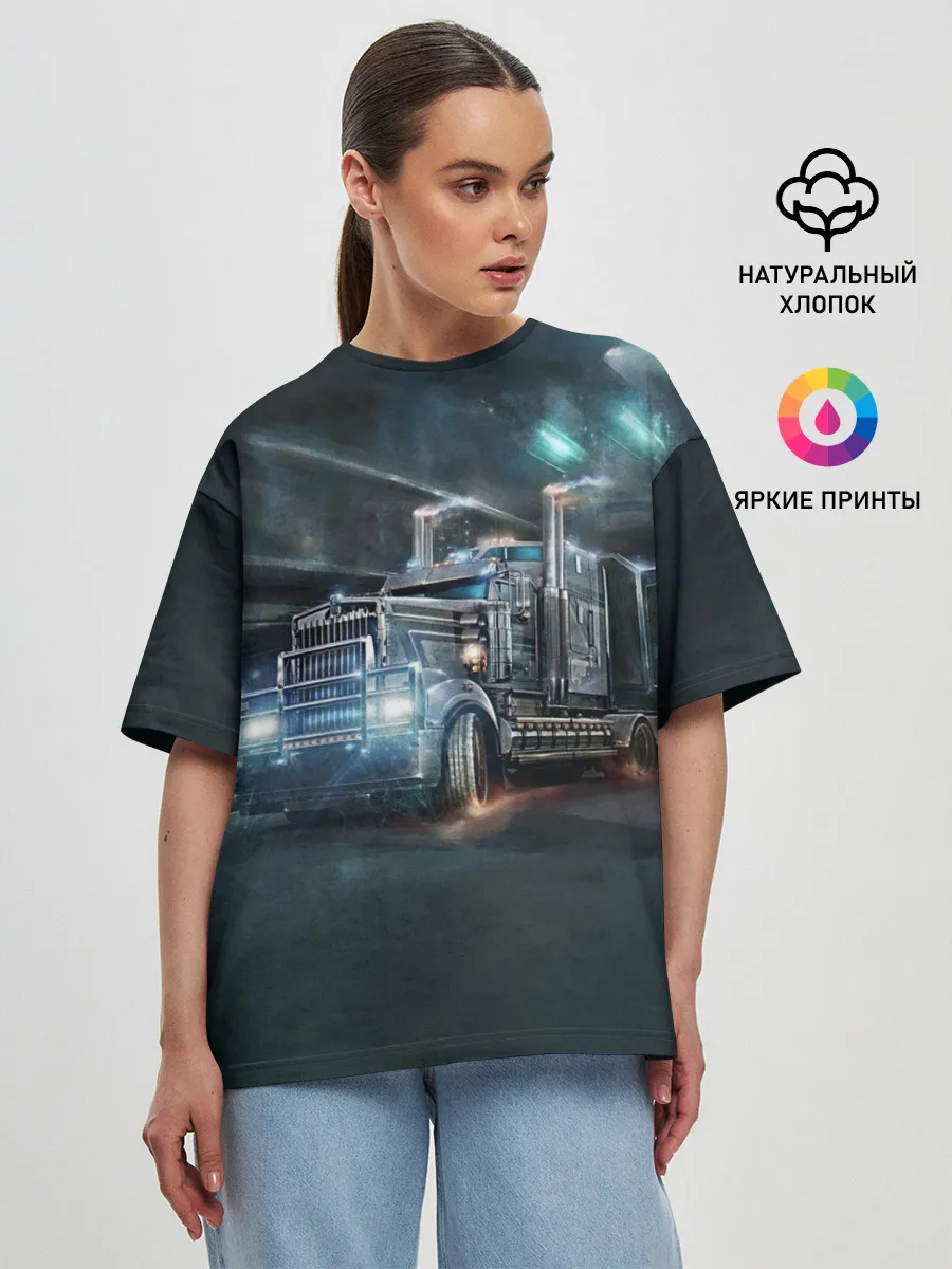 Женская футболка оверсайз / Neo truck