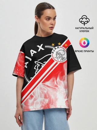 Женская футболка оверсайз / FC AJAX AMSTERDAM / ФК АЯКС