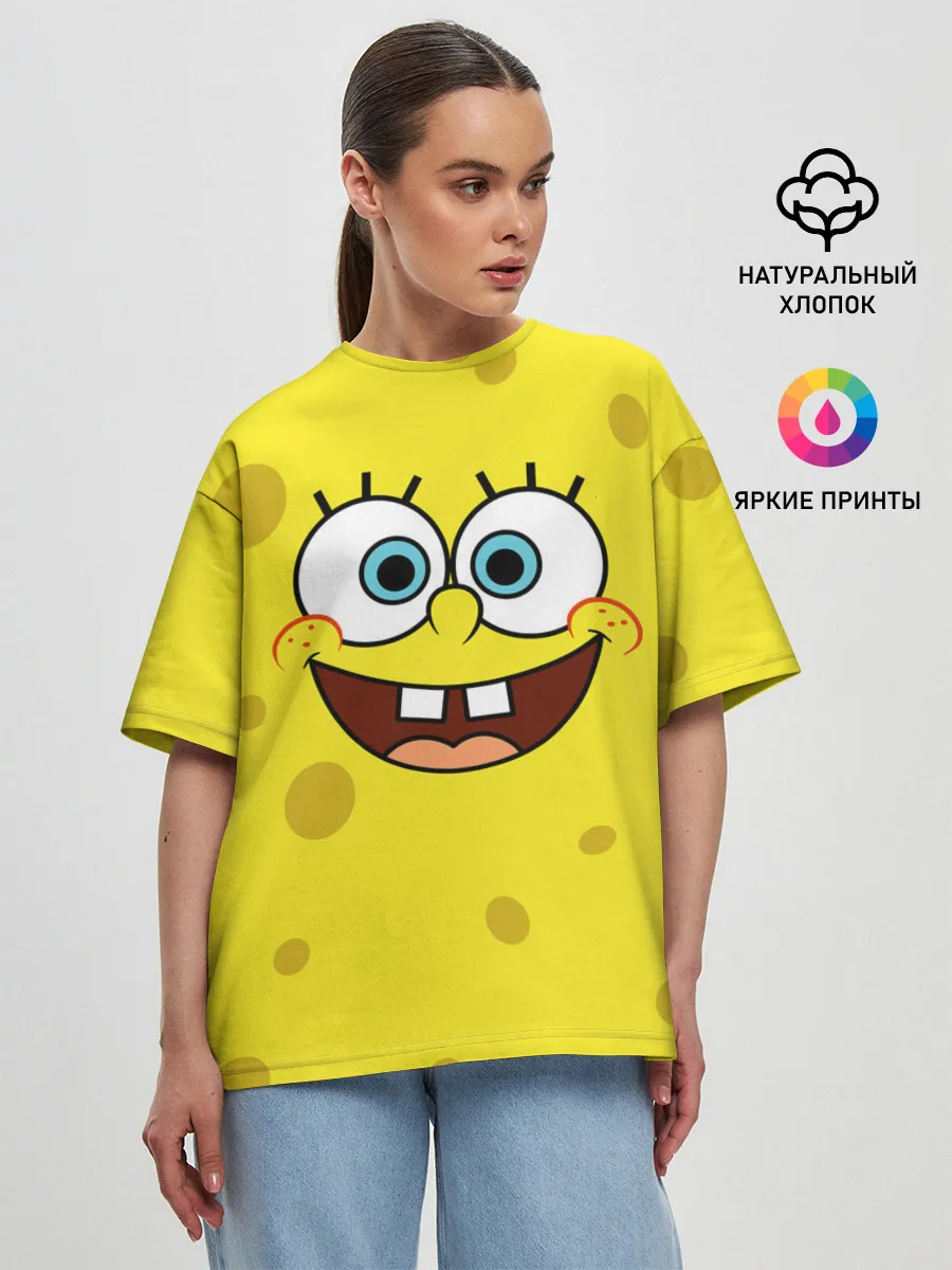 Женская футболка оверсайз / Губка Боб / SpongeBob