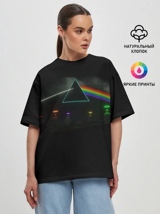 Женская футболка оверсайз / ПИНК ФЛОЙД | PINK FLOYD LOGO