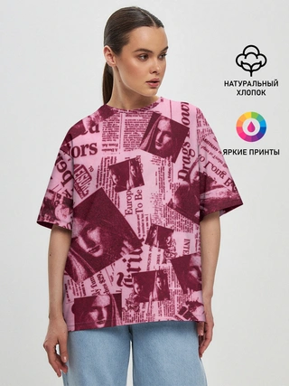 Женская футболка оверсайз / newspaper fashion