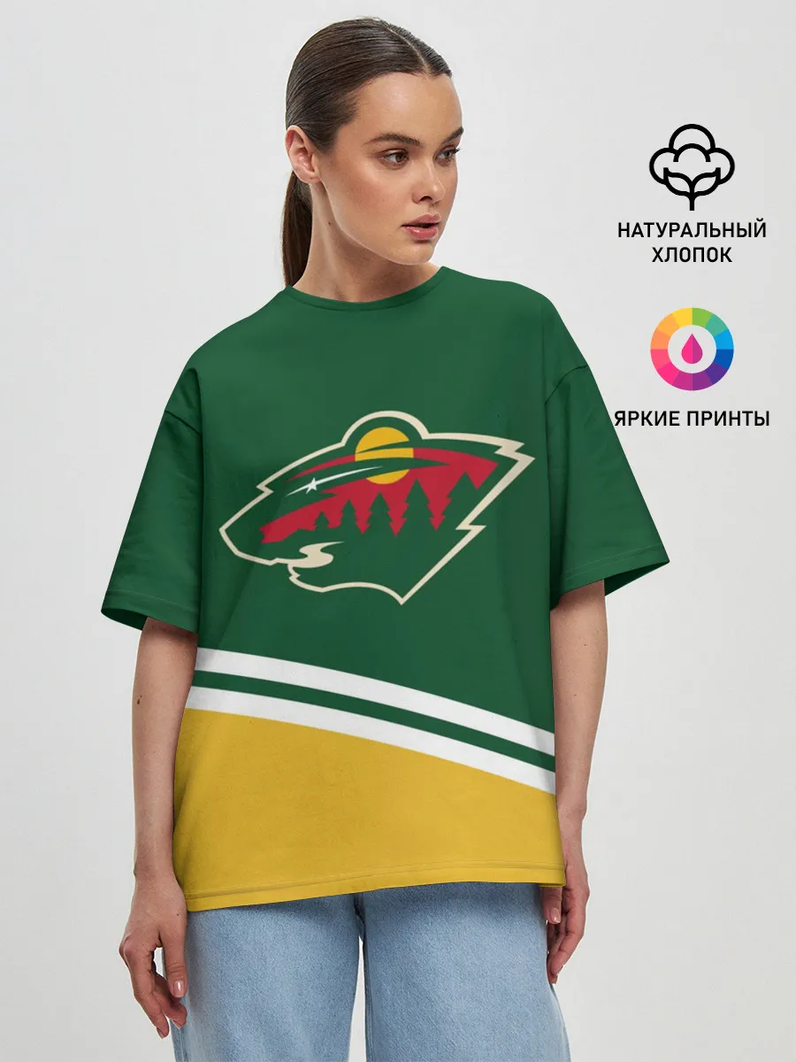 Женская футболка оверсайз / Minnesota Wild NHL