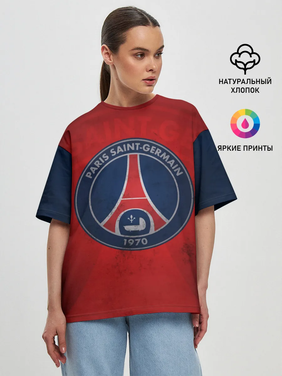 Женская футболка оверсайз / Paris Saint-Germain