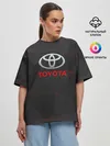 Женская футболка оверсайз / [Toyota] Тонкие линии неона