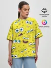 Женская футболка оверсайз / Губка Боб / SpongeBob pattern