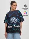 Женская футболка оверсайз / Volkswagen слоган Das Auto