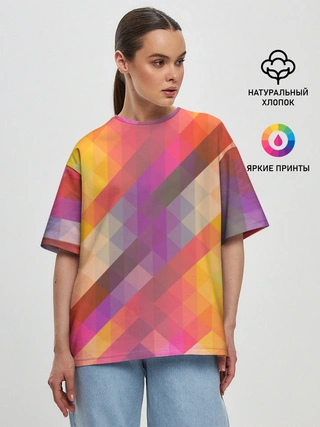 Женская футболка оверсайз / vivid gradient