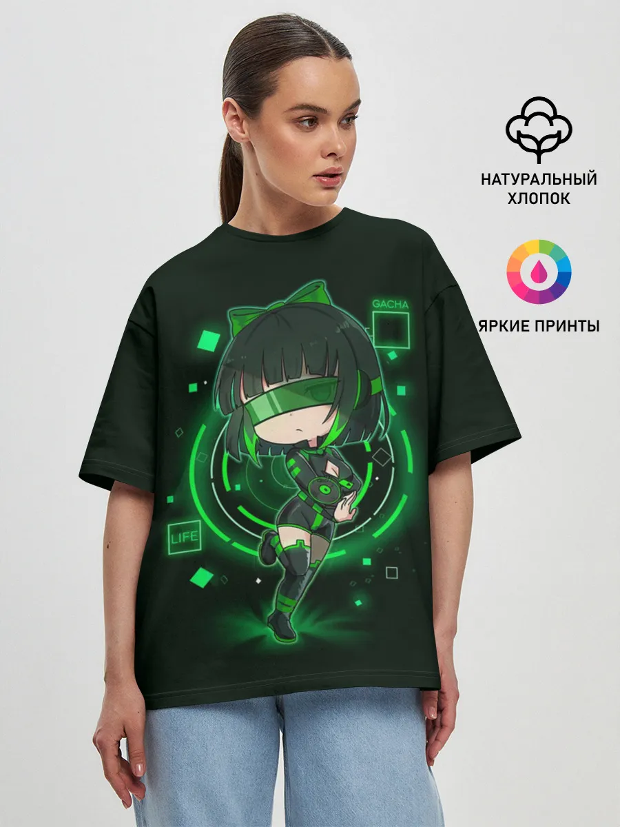 Женская футболка оверсайз / Clover Gacha Club