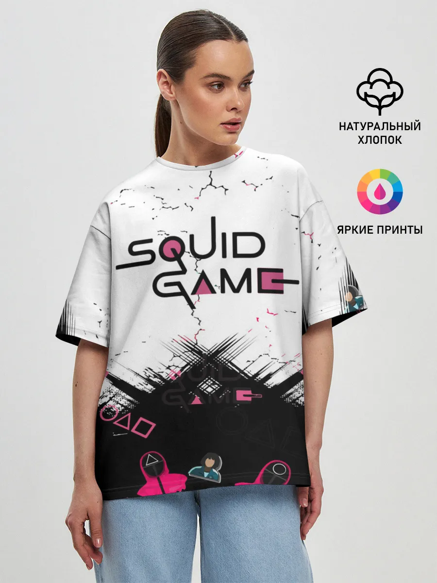 Женская футболка оверсайз / SQUID GAME | ИГРА В КАЛЬМАРА,