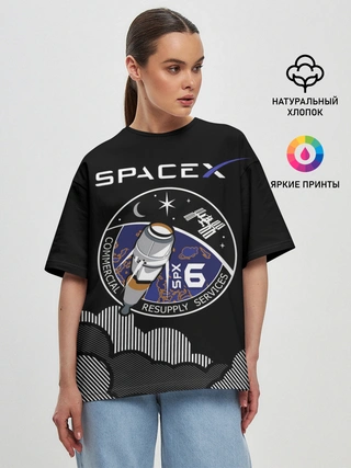 Женская футболка оверсайз / Space X