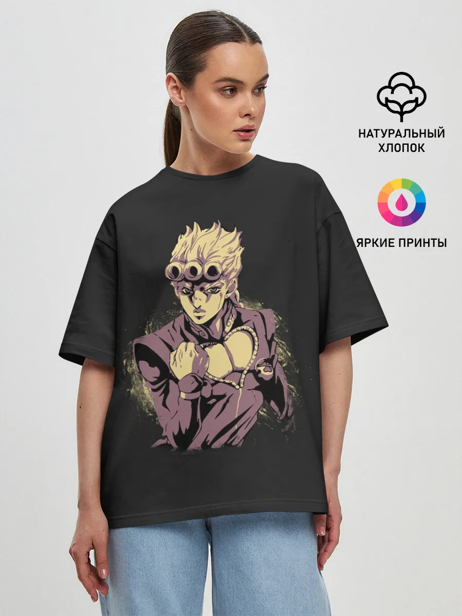 Женская футболка оверсайз / Giorno Giovanna. Golden Wind