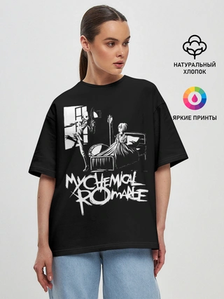 Женская футболка оверсайз / My Chemical Romance уходящий в окно