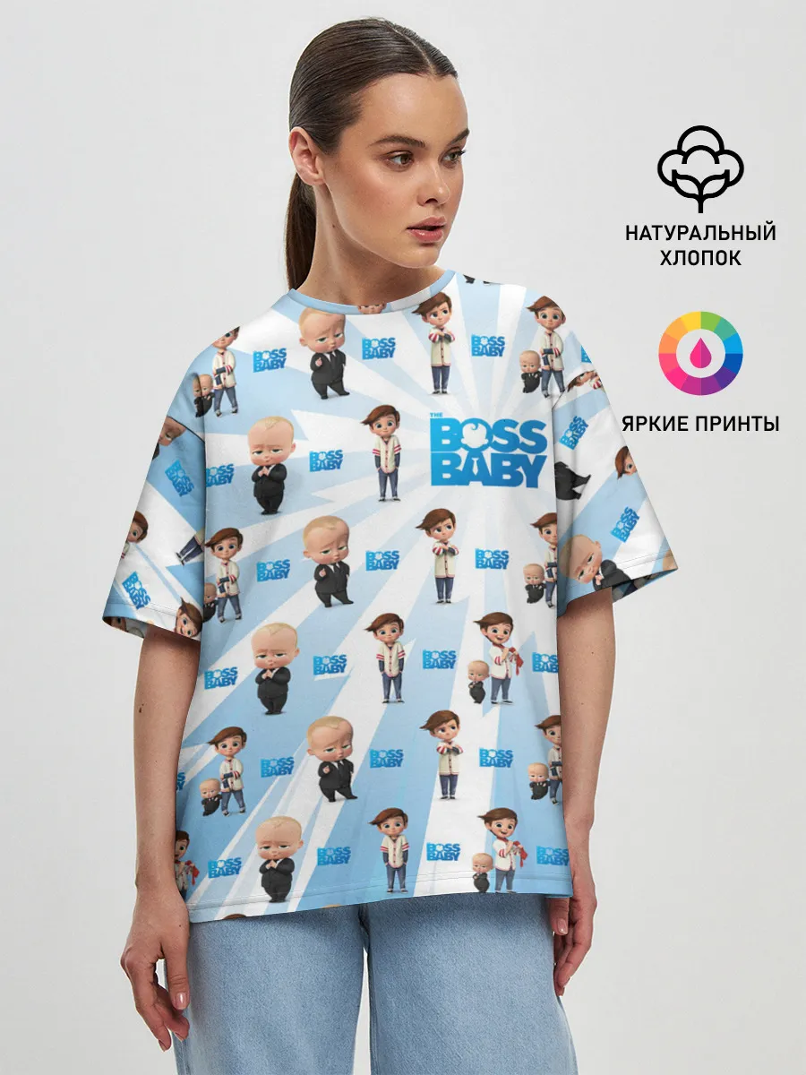 Женская футболка оверсайз / Boss Baby (pattern)